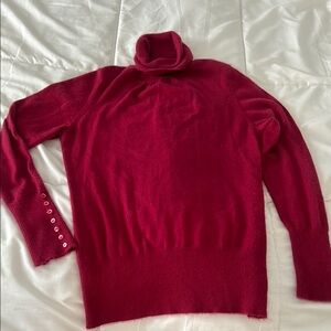 Cashmere Women's Hot Pink Turtleneck Sweater